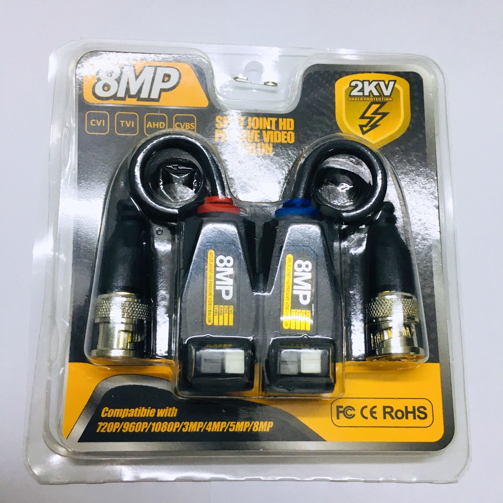 Video balun 8MP có mạch chống sét  cho Camera giám sát, Chống nhiễu cực xa Loại Tốt.