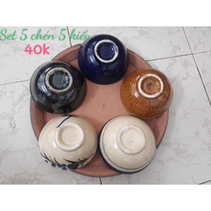Bộ năm chén kiểu xưa 40k