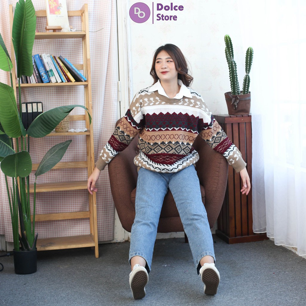 Áo len thổ cẩm họa tiết siêu ấm, siêu xinh - Dolce | BigBuy360 - bigbuy360.vn