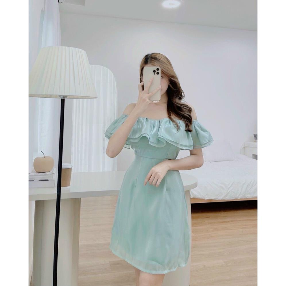 Đầm nữ, đầm bệt vai xanh mặc được 2 kiểu thêm sự lựa cho cho các nàng phom chuẩn hàng cao cấp Tây Thi Shop | BigBuy360 - bigbuy360.vn