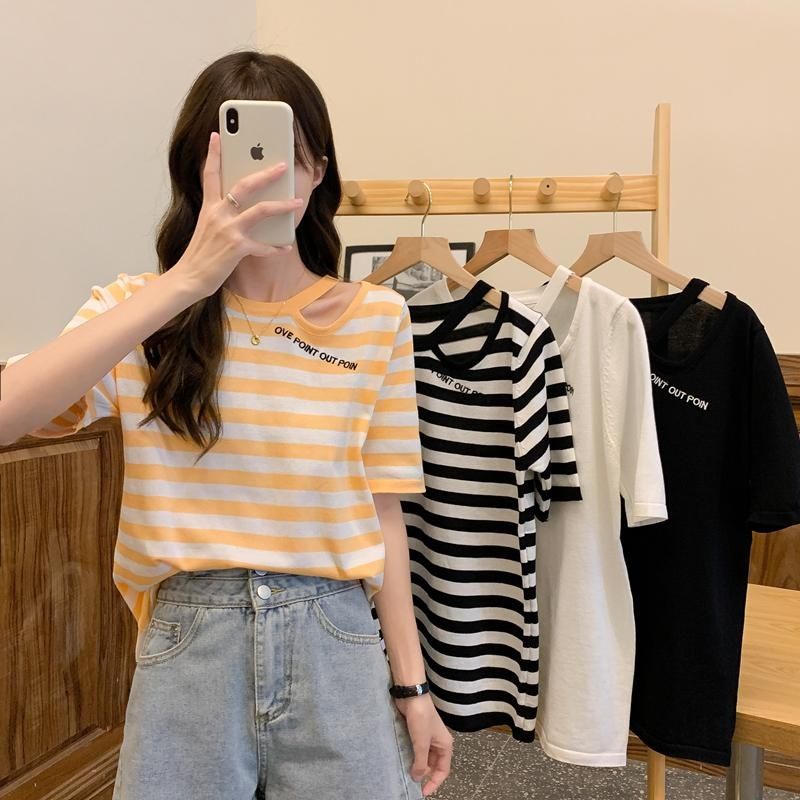 Áo Thun NgắN Tay Kẻ SọC Đơn GiảN Cho Nữ JL-TX-268