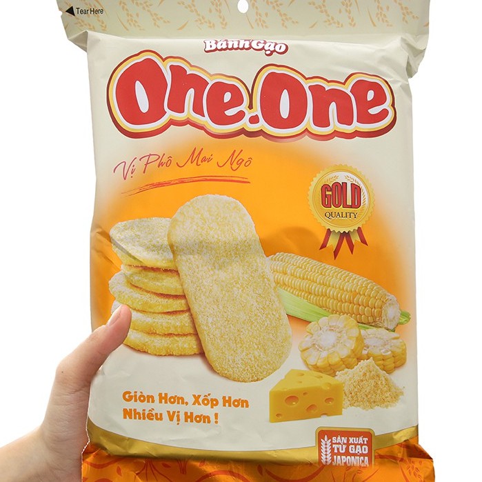 Bánh gạo ngọt vị phô mai bắp One One gói 118g