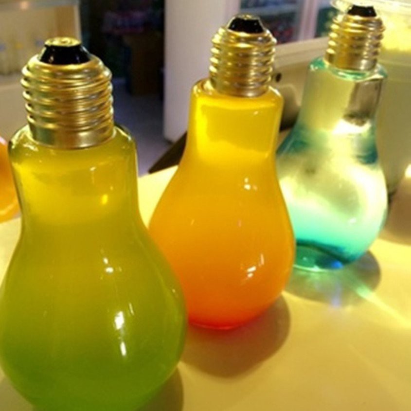 Chai đựng nước hình bóng đèn sáng tạo phong cách mùa hè dễ thương tiện dụng