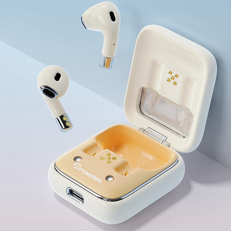 Tai Nghe Nhét Tai Không Dây Bluetooth TWS Hình Doraemon Phong Cách Retro