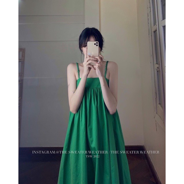 Đầm tết hai dây maxi dáng dài phong cách thời trang Hàn Quốc dành cho nữ | BigBuy360 - bigbuy360.vn