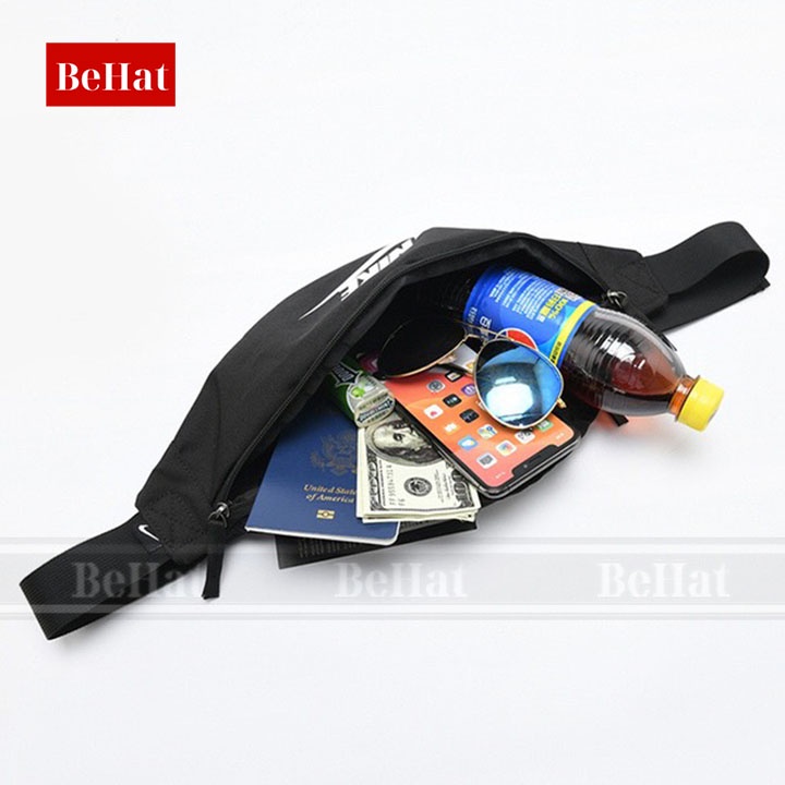 Túi Bao Tử Nike Heritage Black Waist Bag BA5750-451 Nam Nữ, Túi Chéo Nike Logo In Tinh Tế, Hàng Xuất Xịn