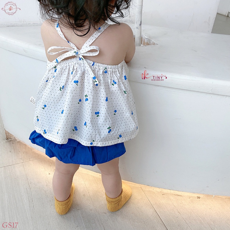 Bộ Bé Gái 2 Dây Hoa Nhí Kèm Quần Chip Bèo Cho Bé Gái Từ 5-13kg [GS17]