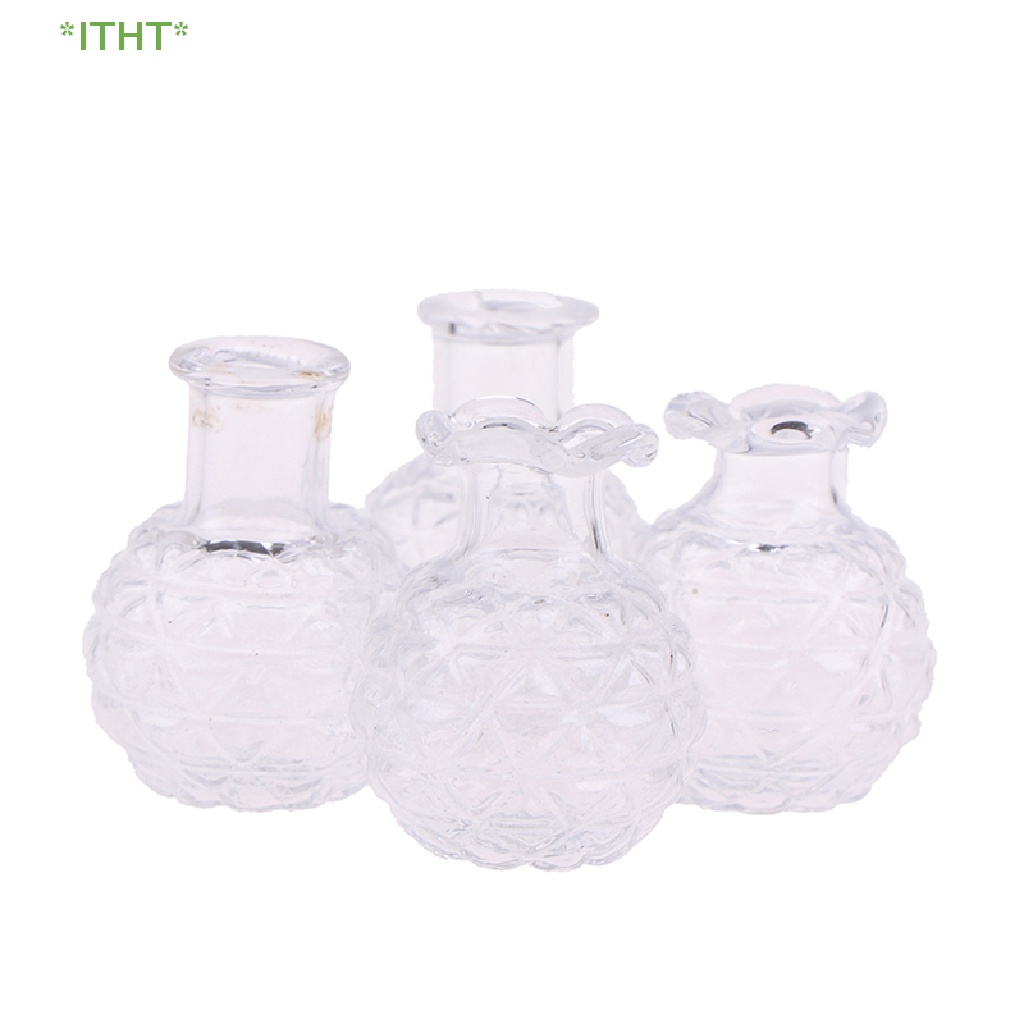 Set 2 Bình Hoa Thủy Tinh Mini Tỉ Lệ 1: 12 Dùng Để Trang Trí Nhà Búp Bê Mới