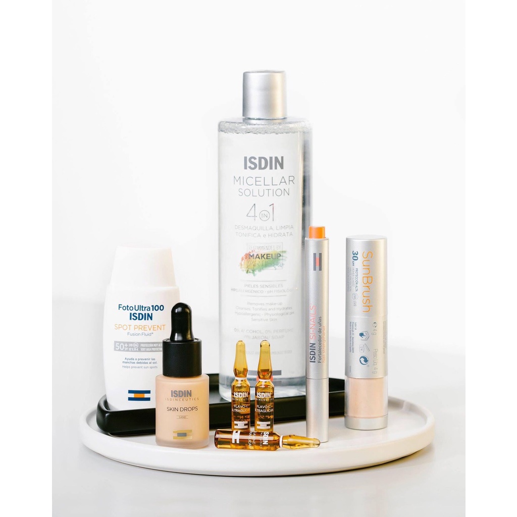 Nước tẩy trang làm sạch sâu makeup ISDIN Micellar Solution 4 in 1 cho mọi loại da Tây Ban Nha