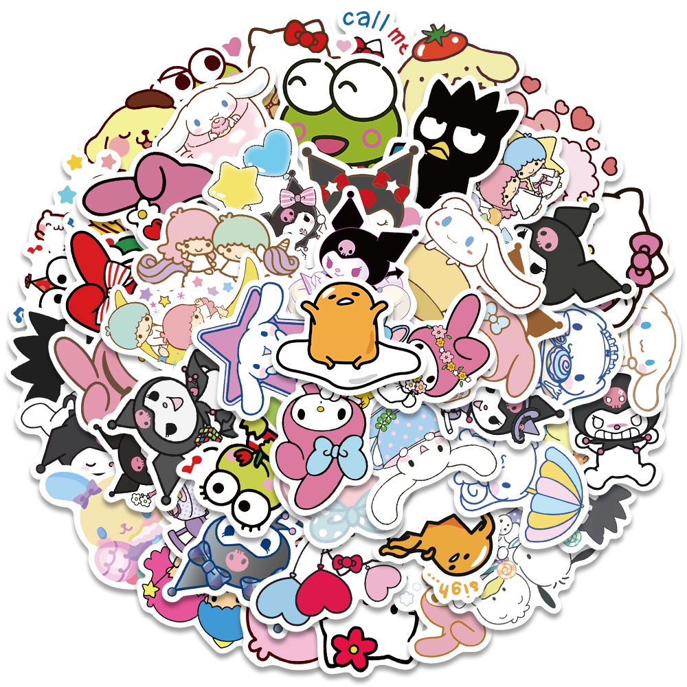 Set 10 / 50 Sticker Hoạt Hình Dán Laptop