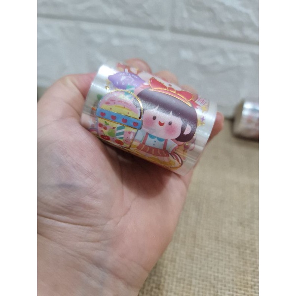 Set 4 cuộn washitape- sticker trong suốt nhiều size từ khổng lồ đến size vừa, mẫu đẹp