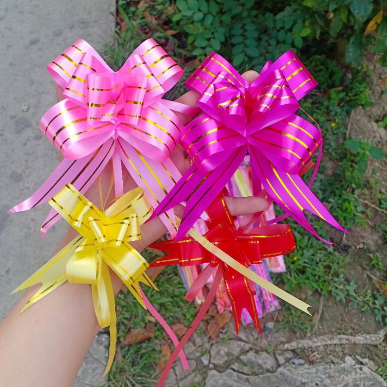 Kho giá sỉ tệp 100 chiếc nơ rút bản 3cm đủ màu, phụ kiện hoa, trang trí