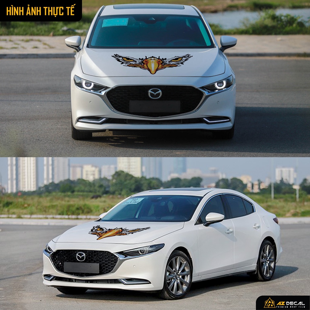 Tem Dán Nắp Capo Xe Ô Tô Xe Hơi Thiết Kế Đại Bàng | TCPOT-11 | Decal Dán Nắp Capo, Sườn Xe Oto Chống Nước, Bền Màu