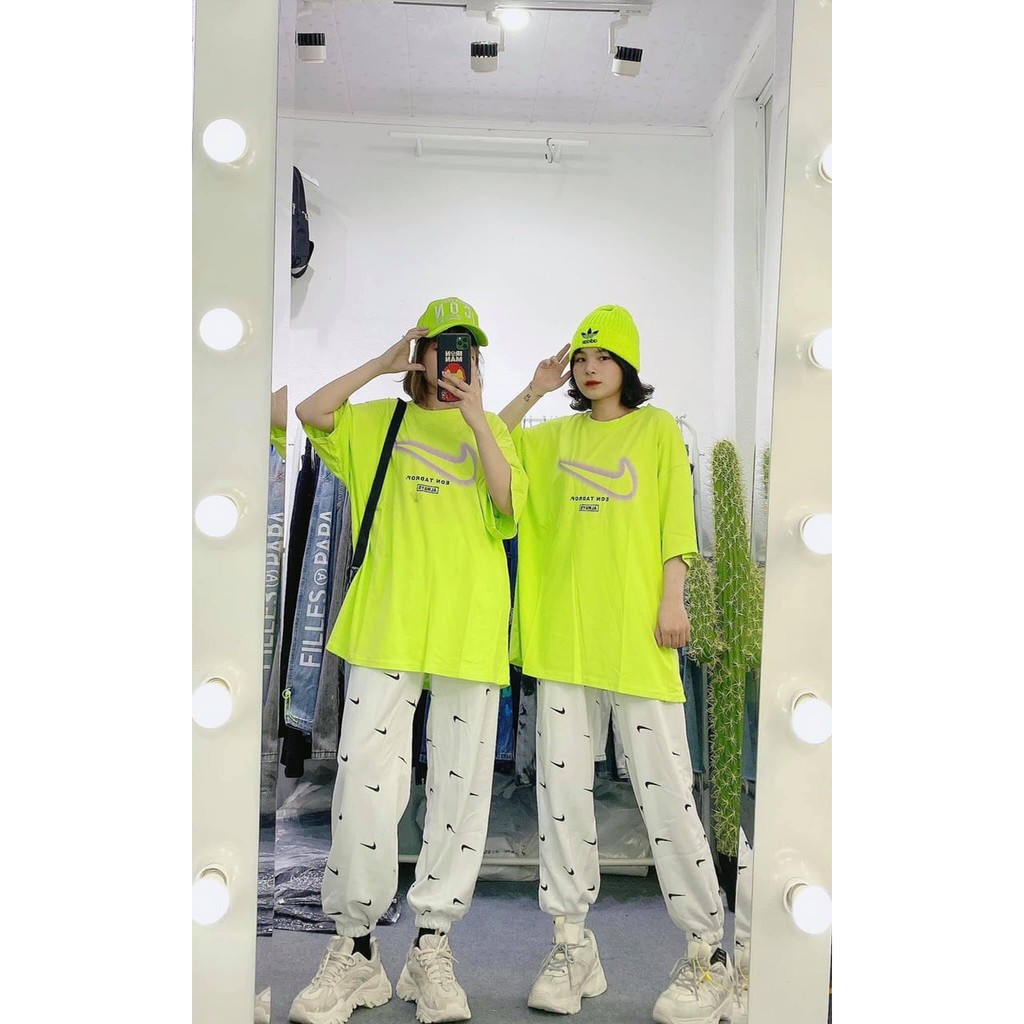 [CHEAPY] Set bộ unisex LOGO freesize phom suông rộng - Set bộ áo thun mix quần jogger cực ngầy freesize mặc đôi nam nữ | BigBuy360 - bigbuy360.vn