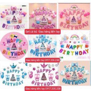 SET BÓNG SINH NHẬT BÉ HEO , HEO PEPPA, CHO BÉ TRAI BÉ GÁI THÔi Nôi