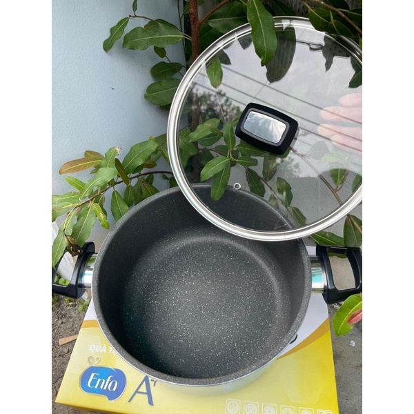 Nồi EASY cook hợp kim nhôm chống dính vân đá đáy từ kímcook 24cm