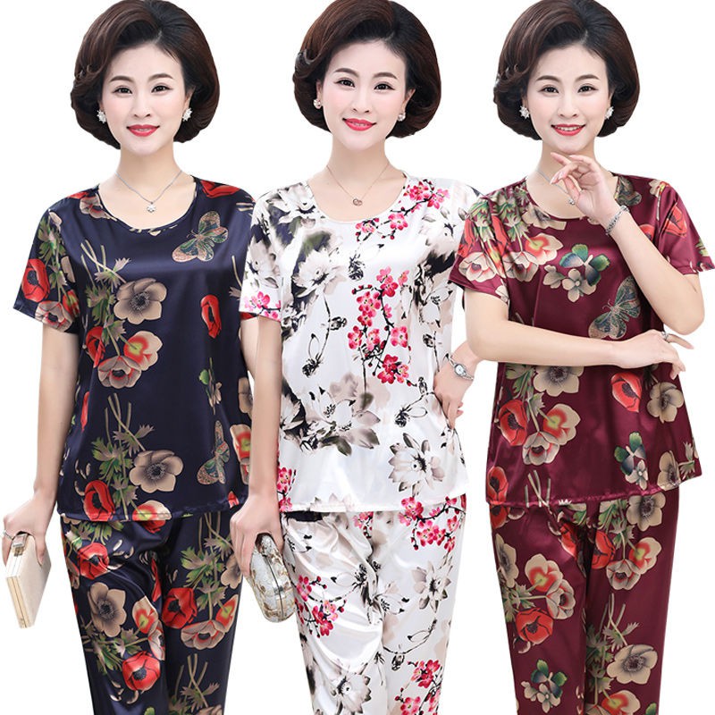 Bộ Đồ Ngủ Ngắn Tay Bằng Lụa Xinh Xắn Dành Cho Nữ | BigBuy360 - bigbuy360.vn