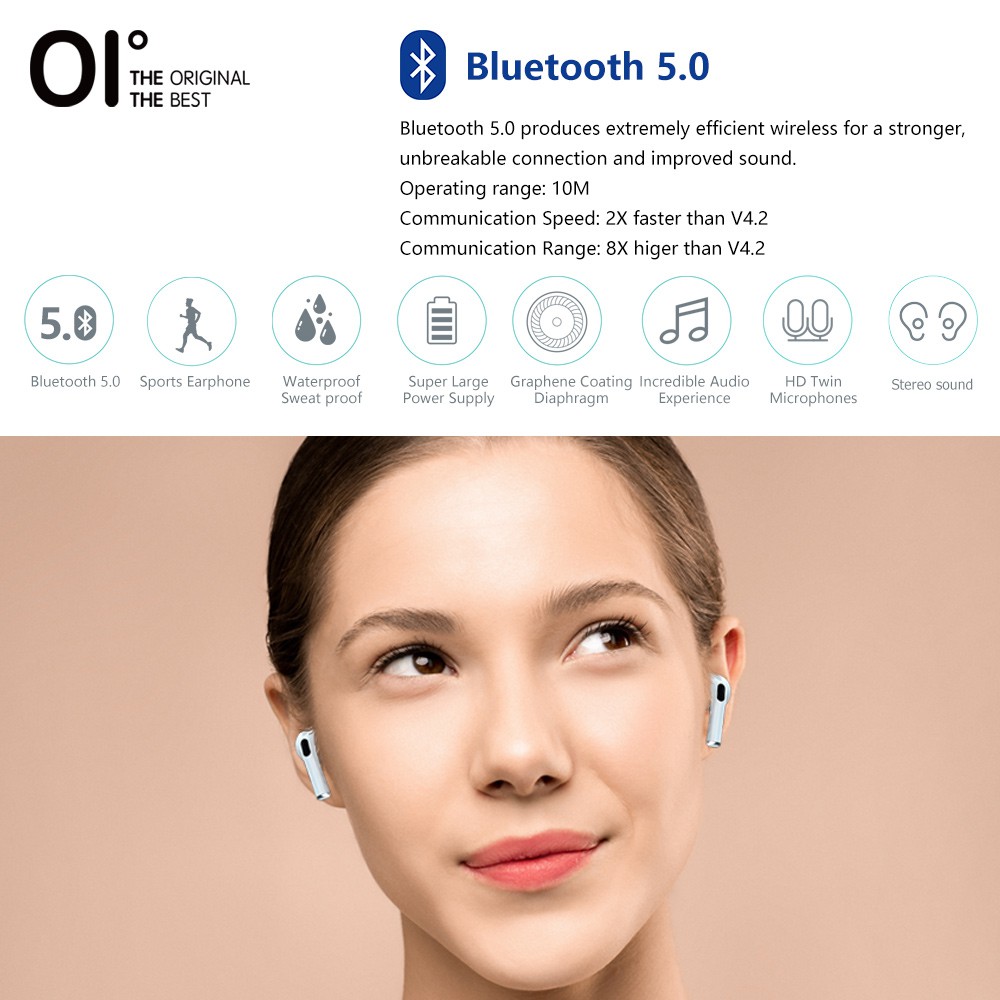 Tai Nghe Không Dây OI Pro Four Bluetooth 5.0 Âm Thanh Stereo Đích Thực Thời Gian Chờ 40 Tiếng