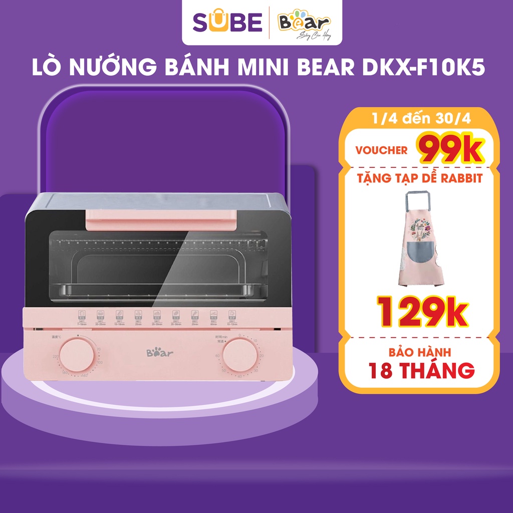 Lò Nướng Bánh Mini Bear Dung Tích 10L Thiết Kế Nhỏ Gọn Đa Năng DKX-F10K5