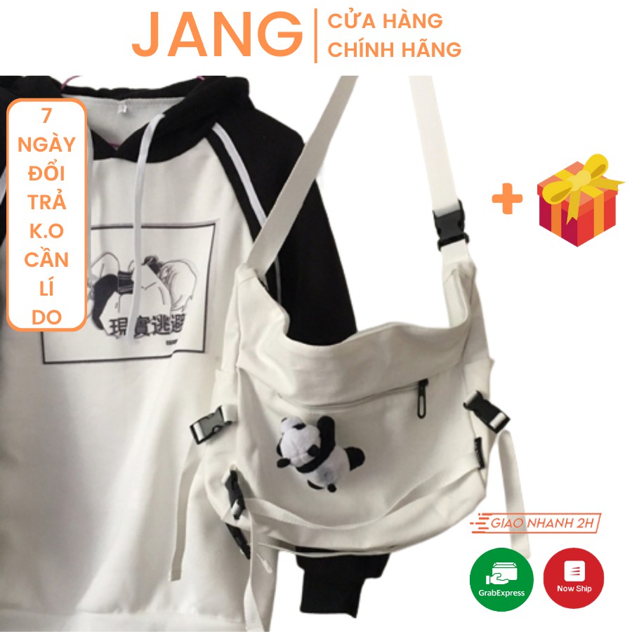 Túi tote vải canvas đeo chéo đeo vai ulzzang hàn quốc xinh xắn
