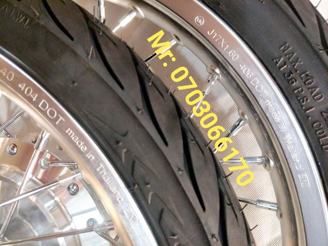 CẶP BÁNH CĂM EXCITER150 NIỀN NHÔM BAN ZAI THÁI  1.4 1.4 ĐÙM MẠ CROM, CĂM MẠ CROM,  VỎ CRV TIRE  THÁI