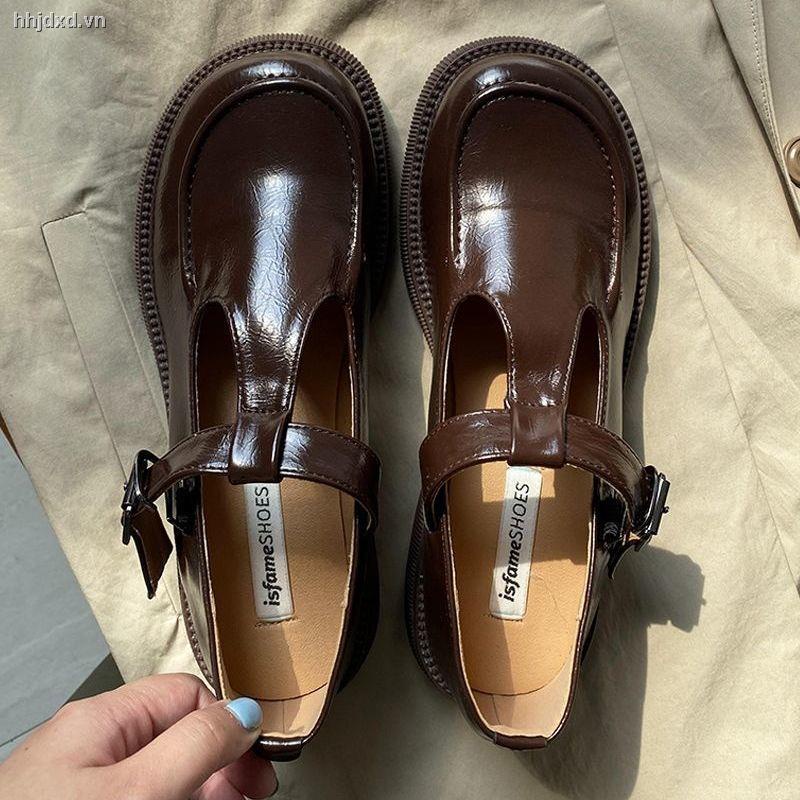 Giày da phong cách Anh quốc retro thời trang xuân thu cho nữ 2022