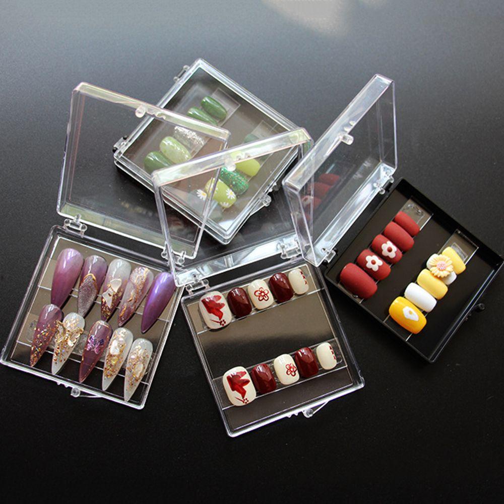 1 Hộp Đựng Móng Tay Giả Nắp Gập Bằng Acrylic Trong Suốt Tiện Dụng