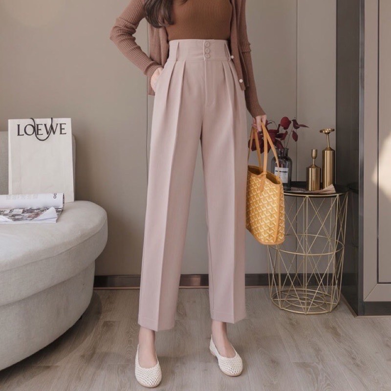 [Mã FAMAYWA giảm 10K đơn 50K] Quần Baggy Cạp Cao 3 Cúc - Hàng Hót | BigBuy360 - bigbuy360.vn