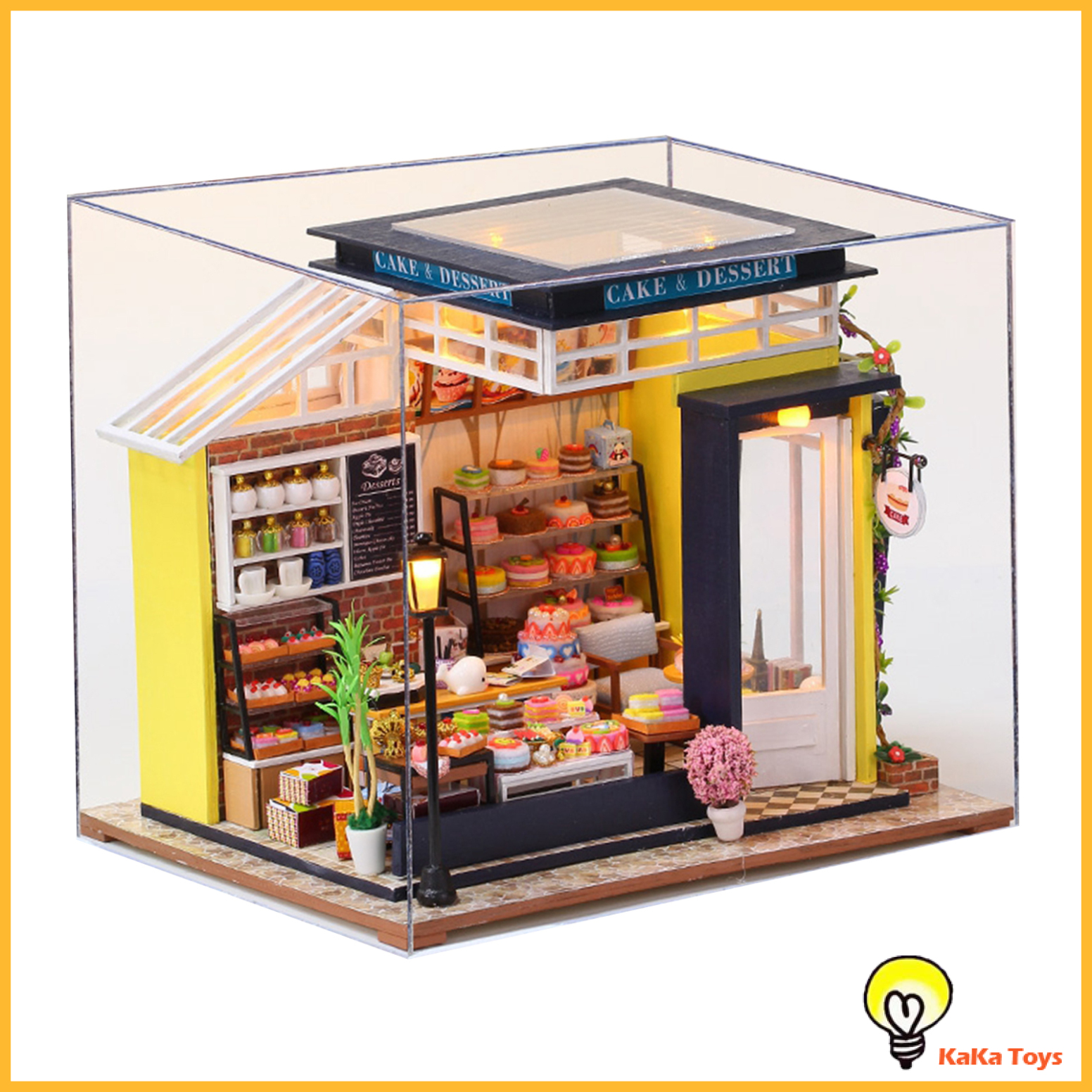 [KaKa Toys]Miniature DollHouse Baking Shop Kit Fantasy Educational Toys Romantic Gift