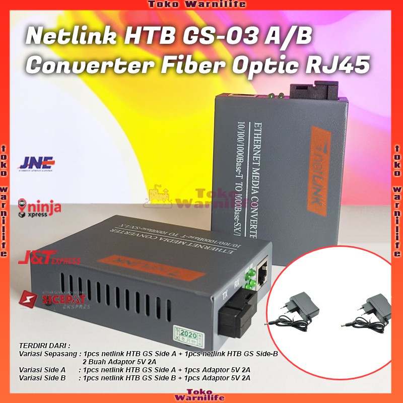 Chuyển Đổi Quang Điện 1 sợi Netlink HTB 3100 A/B HTB-GS-03 1Gbps - Converter Quang Netlink HTB 3100AB 100Mbps