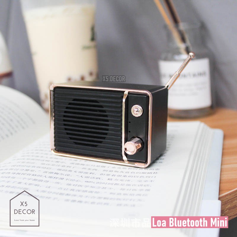 Loa Bluetooth Mini VR1, VR2 Dễ Thương - Phong Cách Retro Thanh Lịch - Làm Quà Tặng, Chill Vintage Decor, Bảo Hành 1 Năm