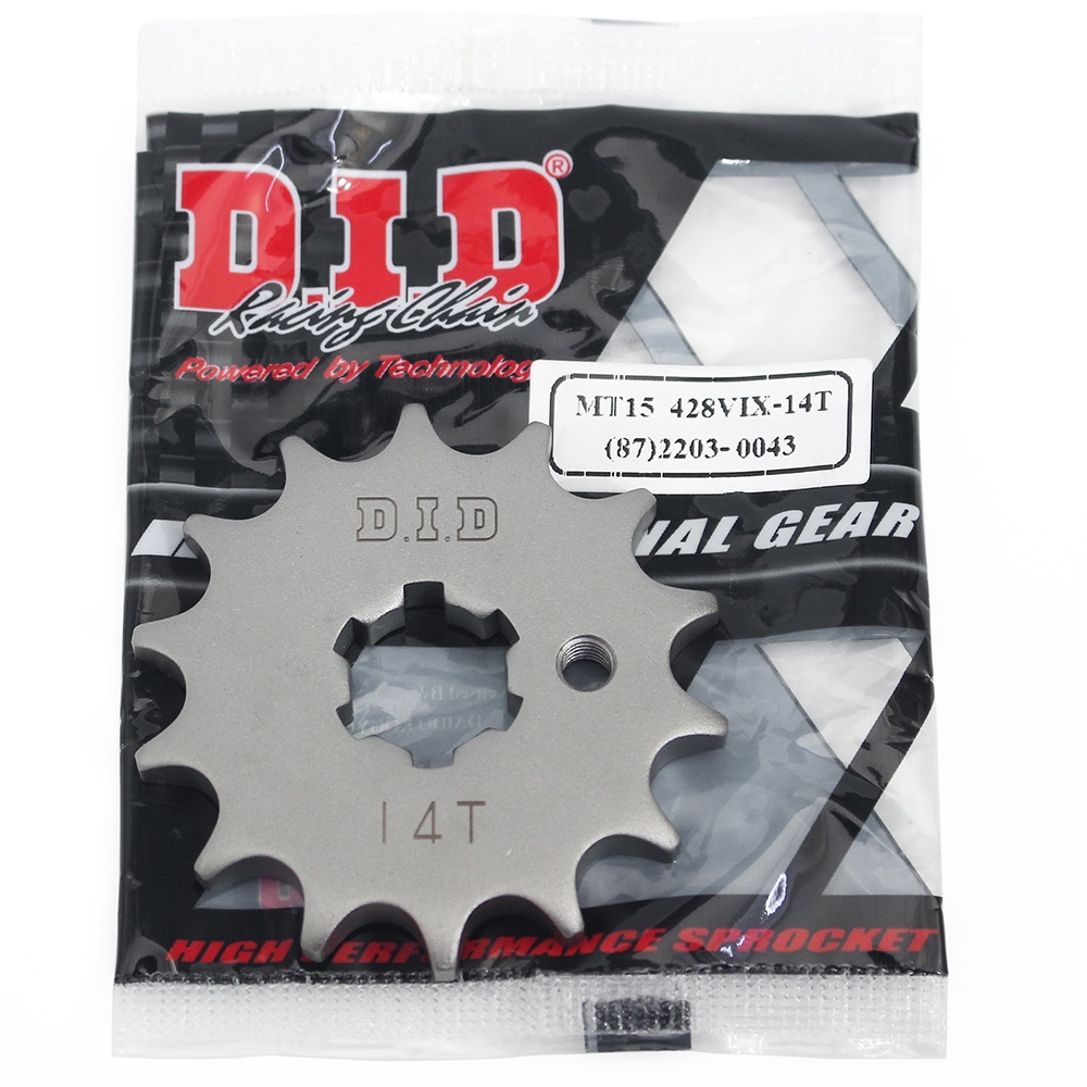 Sên nhông dĩa DID MT15/R15 sên phốt T-Ring 428VIX x 132FB, 14T-52T BLACK EDP