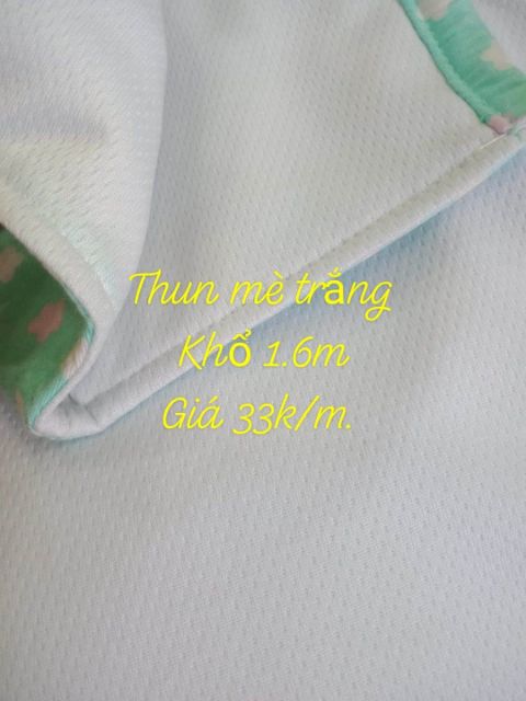 Vải Thun Mè, thun cotton trắng