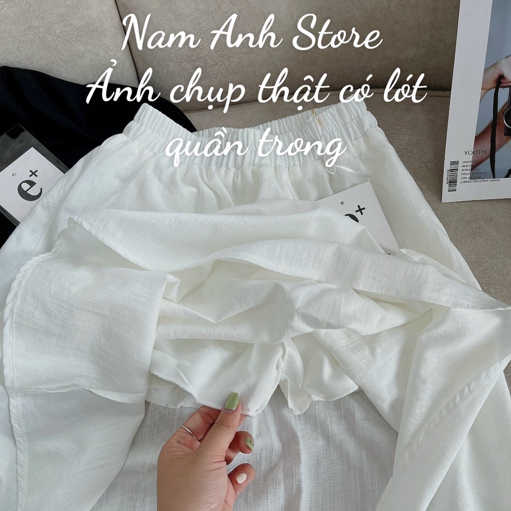 Chân Váy Xếp Ly Dáng Dài Hai Lớp Lưng Chun Chất Vãi Đũi Hàn Lên From Xinh