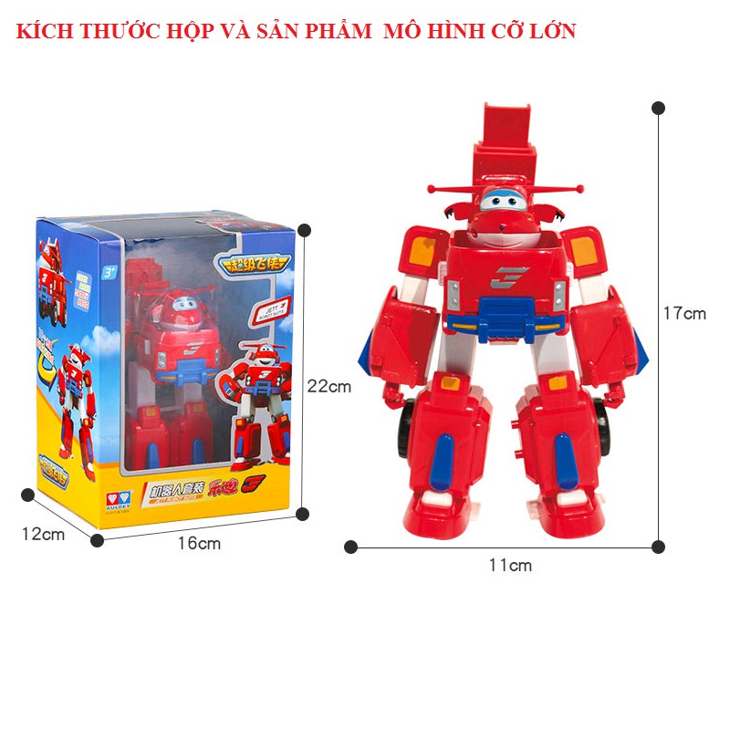 Đồ chơi mô hình Super wings đội bay siêu đẳng máy Jett tia chớp mini và robot Khổng lồ