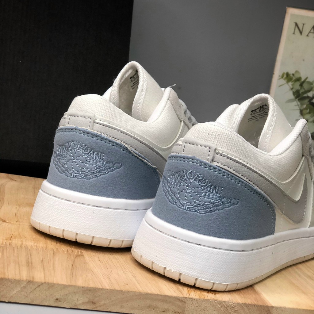 [Ảnh + Video Thật] Giày Jordan 1 Low Paris Trắng Xám, JD1 Low Paris Cổ Thấp Gót Xanh Thời Trang Hot Hit 2021 | BigBuy360 - bigbuy360.vn