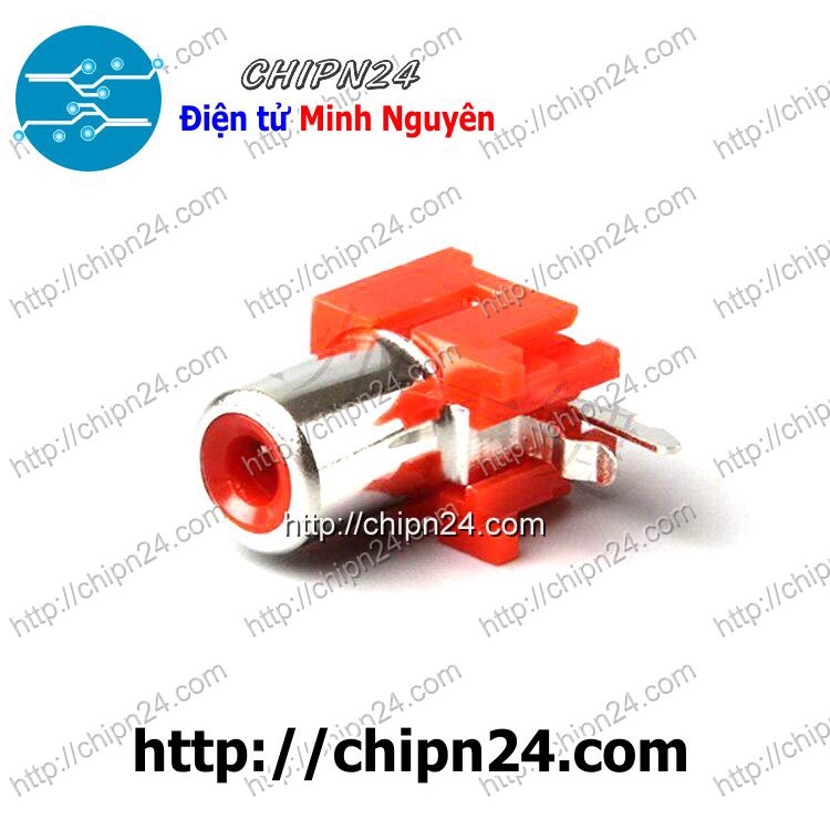 [3 CÁI] (G25) Jack cắm Audio RCA AV5 1 chấu ĐỎ (Jack Âm thanh AV Bông sen hàn board)