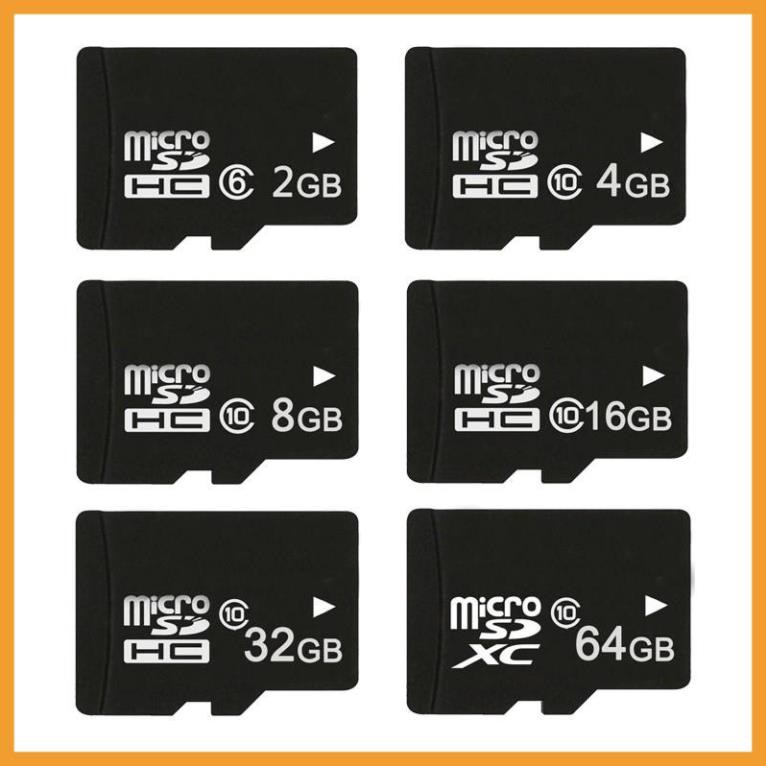 ☢️MẠI DÔ☢️ Thẻ nhớ MicroSD Class 10 Tốc độ cao (Đen) 2GB/4GB/8GB/16GB/32GB/64GB