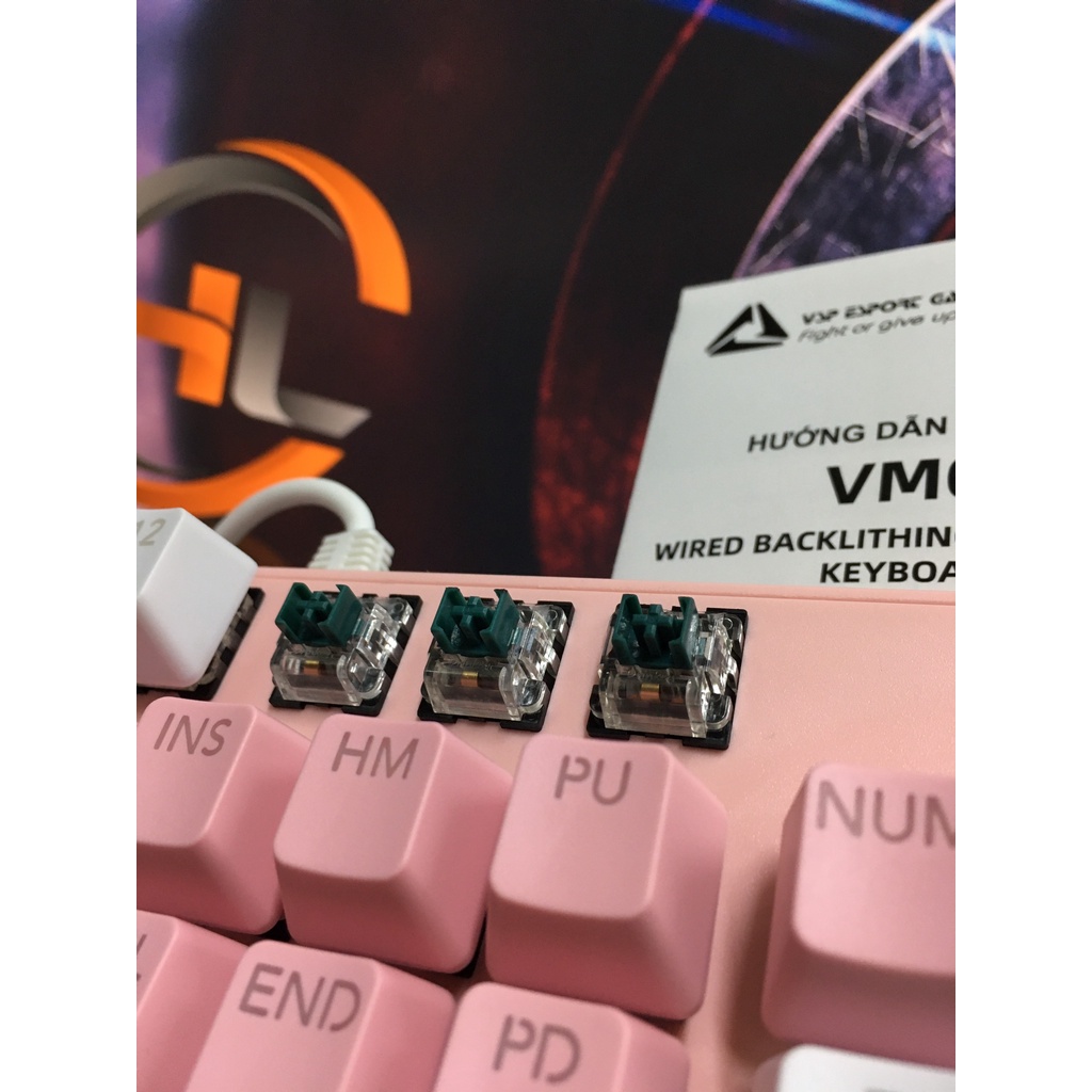 Bàn phím VSP VM01  phím cơ LED Rainbow - Hàng chính hãng