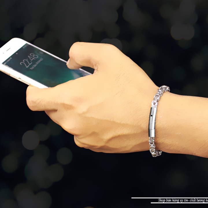 Lắc tay nam hình ziczac 5mm khóa gài Vip sáng đẹp, không đen, thể hiện đẳng cấp phái mạnh