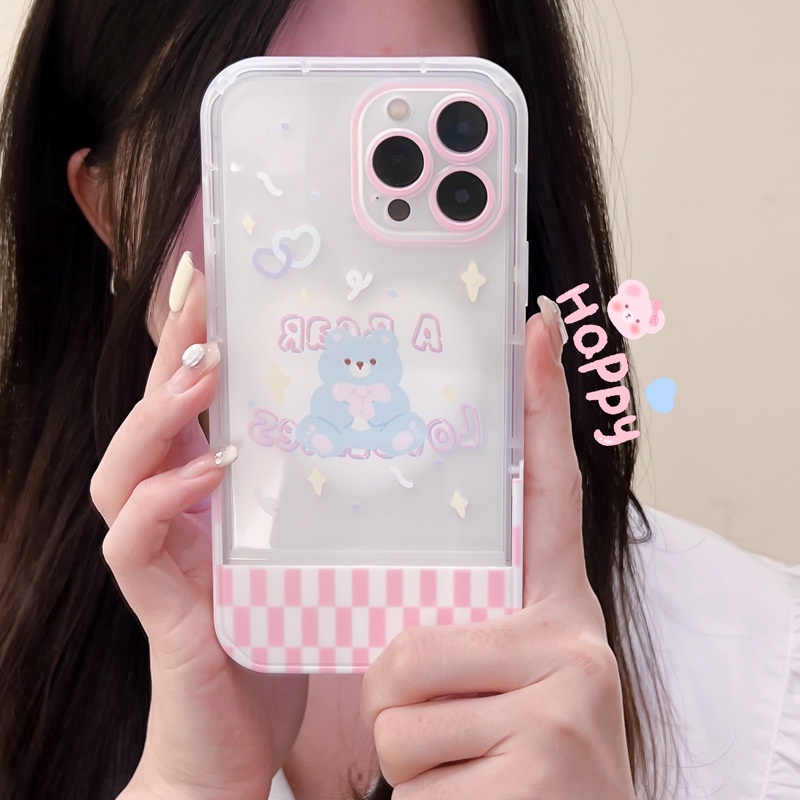 Ốp Điện Thoại Kèm Giá Đỡ Tàng Hình Họa Tiết Hoạt Hình Dễ Thương Cho for iphone 14 / 13Pro 12 / xs / 6 / 7 / 8PLUS