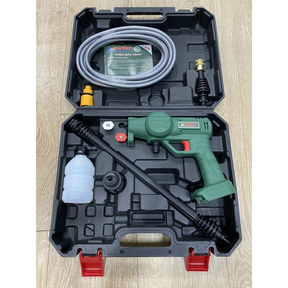 Thân Máy Rửa Xe Pin DEKTON Chân Pin Chung Chân Pin Makita Hitachi... 18V- Chưa Có Pin Và Sạc