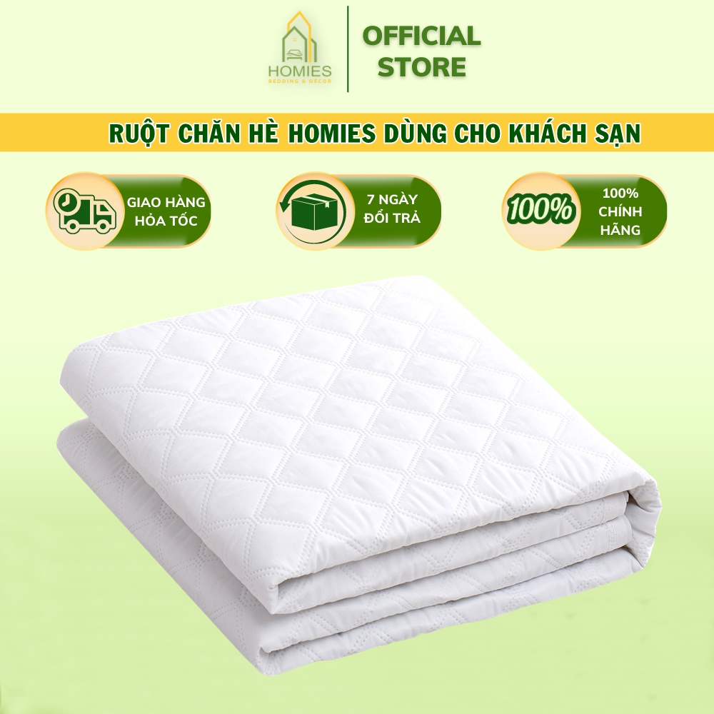 Ruột Chăn Hè THU HOMIES Ruột Chăn Khách Sạn, Nhà Nghỉ Trần Bông Tấm Trắng Siêu Nhẹ  - Kích Thước 2M X 2M2