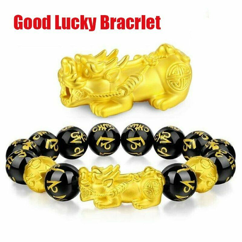 Vòng Tay Hạt Đá Obsidian Đen May Mắn Phong Thủy Unisex