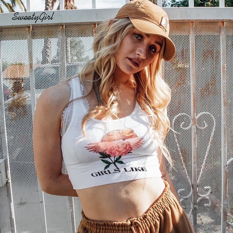 Áo Tank Top Cổ Tròn In Họa Tiết Hoạt Hình Quyến Rũ Thời Trang Cho Nữ 2022