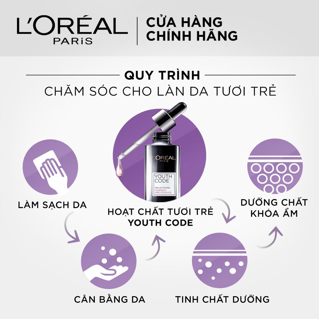 [Quà tặng không bán] Bộ Hoạt Chất Dưỡng Da Tươi Trẻ L'Oreal Paris Youth Code (6 x 7.5ml) - Gimmick