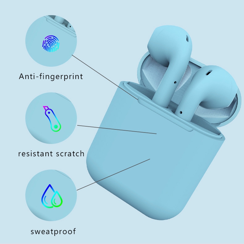 Wireless Bluetooth 5.0 Earbuds inpods12 Fashion Multicolor Fine Scrub Stereo Earphone