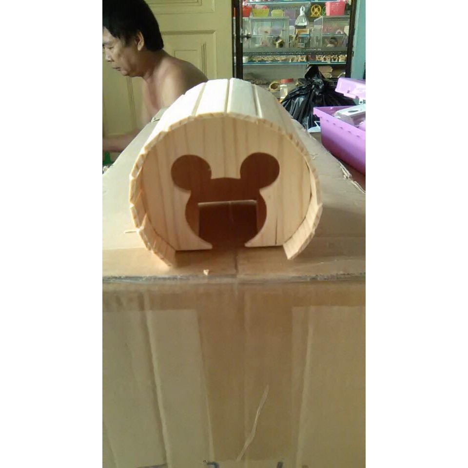 Nhà Ngủ GỖ Thông mini cho hamster hoặc trưng bày .