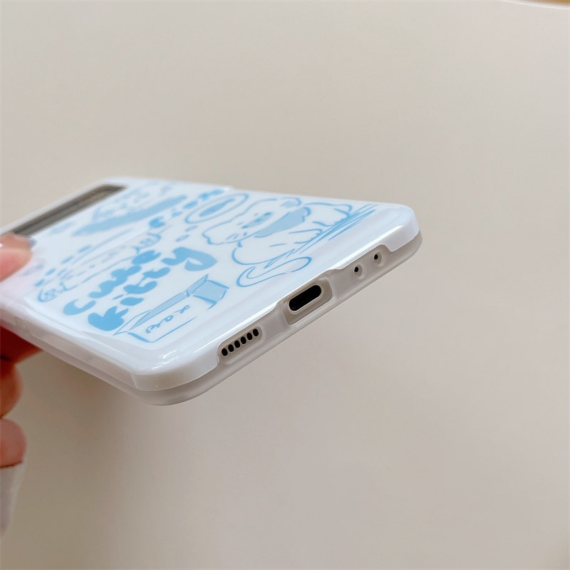 Ốp Điện Thoại Mềm Nắp Lật In Hình Chó / Mèo Hoạt Hình Cho Samsung Galaxy Z Flip 4 3 5G Z Flip3 Flip4