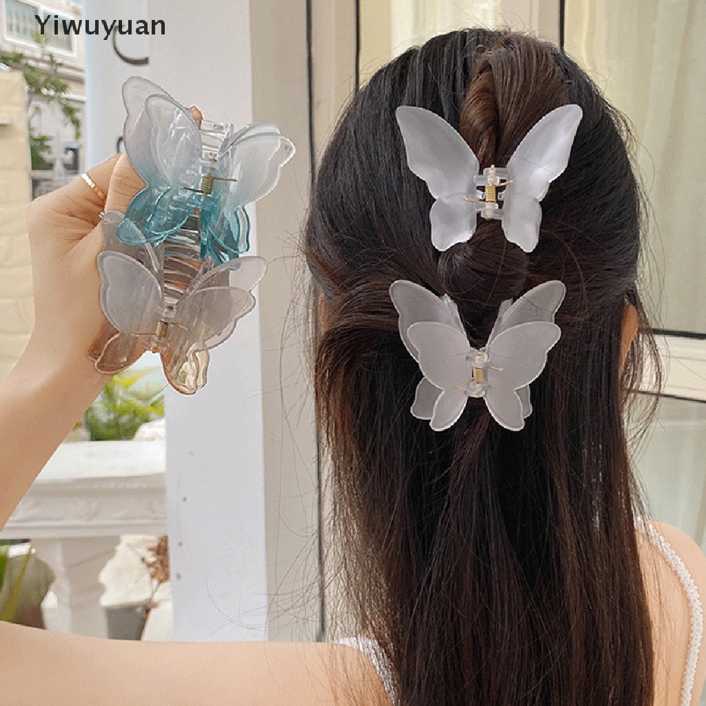 &lt; Yiwuyuan &gt; Kẹp Tóc Móng Vuốt Hai Lớp Màu Nhuộm Gradient Thời Trang Dành Cho Nữ
